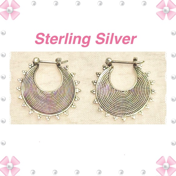 Jewelry - Earrings - sterling silver - circle - edgy - unique. Gently pre-loved -worn once